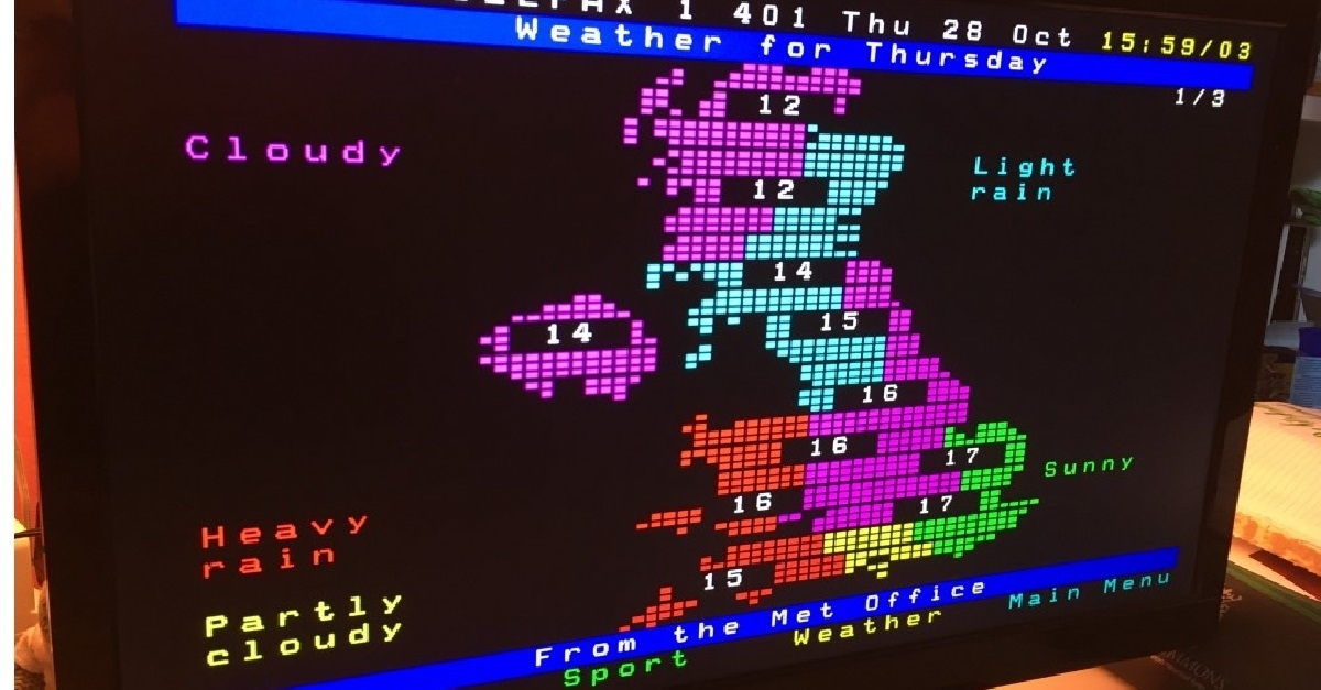 TV showing Ceefax