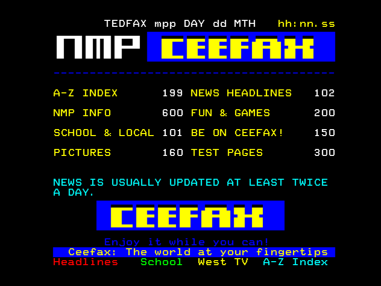 Early NMP Ceefax Service